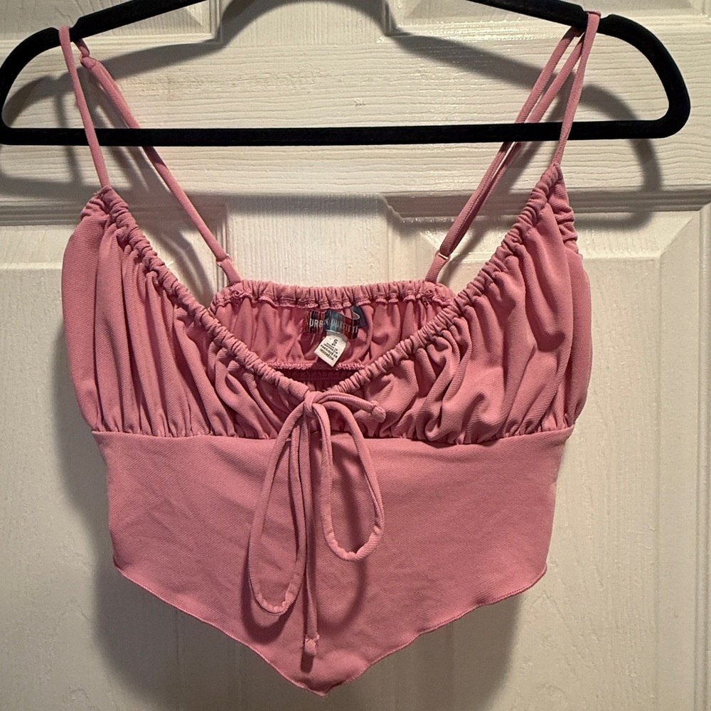 Urban Outfitters Pink Tie-Front Top